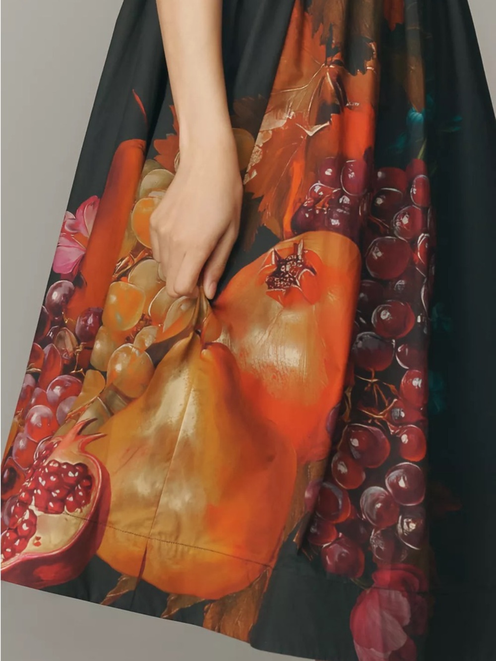 Maeve Black Midi Dress with Vibrant Fruit Print - Picture 5 of 8